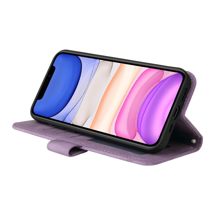 For iPhone 11 Skin Feel Life Tree Metal Button Horizontal Flip Leather Case with Holder & Card Slot & Wallet & Photo Frame & Strap