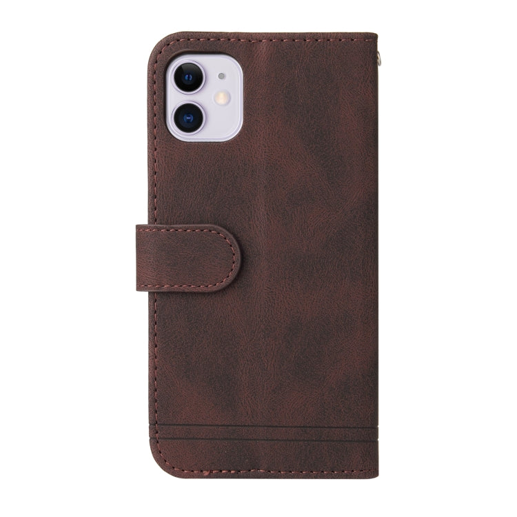 For iPhone 11 Skin Feel Life Tree Metal Button Horizontal Flip Leather Case with Holder & Card Slot & Wallet & Photo Frame & Strap