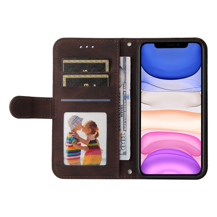 For iPhone 11 Skin Feel Life Tree Metal Button Horizontal Flip Leather Case with Holder & Card Slot & Wallet & Photo Frame & Strap