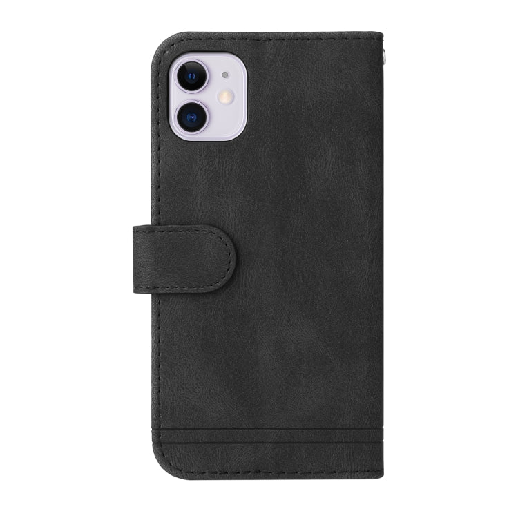 For iPhone 11 Skin Feel Life Tree Metal Button Horizontal Flip Leather Case with Holder & Card Slot & Wallet & Photo Frame & Strap