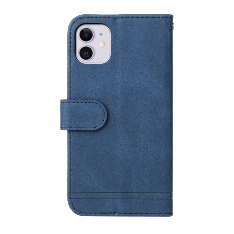 For iPhone 11 Skin Feel Life Tree Metal Button Horizontal Flip Leather Case with Holder & Card Slot & Wallet & Photo Frame & Strap