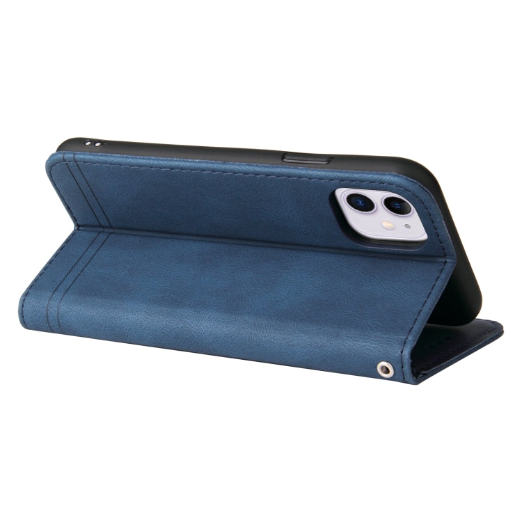 For iPhone 11 Skin Feel Life Tree Metal Button Horizontal Flip Leather Case with Holder & Card Slot & Wallet & Photo Frame & Strap