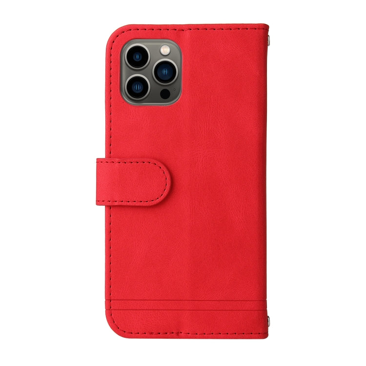 For iPhone 11 Pro Skin Feel Life Tree Metal Button Horizontal Flip Leather Case with Holder & Card Slot & Wallet & Photo Frame & Strap