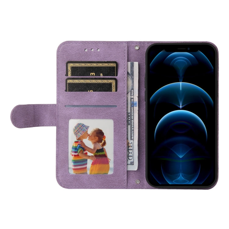 For iPhone 11 Pro Skin Feel Life Tree Metal Button Horizontal Flip Leather Case with Holder & Card Slot & Wallet & Photo Frame & Strap