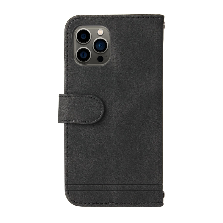For iPhone 11 Pro Skin Feel Life Tree Metal Button Horizontal Flip Leather Case with Holder & Card Slot & Wallet & Photo Frame & Strap