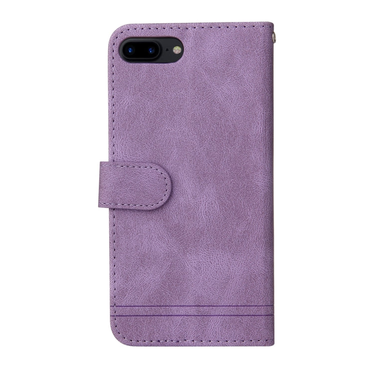 For iPhone SE 2022 / SE 2020 / 8 / 7 Skin Feel Life Tree Metal Button Horizontal Flip Leather Case with Holder & Card Slot & Wallet & Photo Frame & Strap