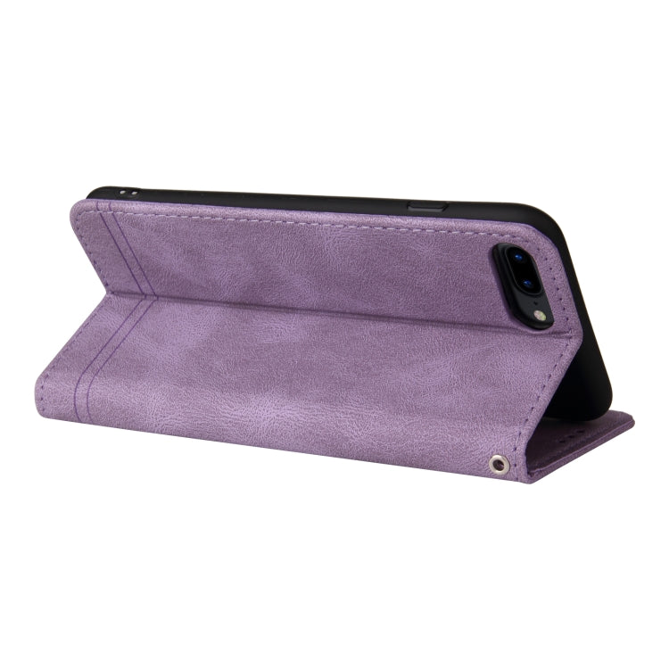 For iPhone SE 2022 / SE 2020 / 8 / 7 Skin Feel Life Tree Metal Button Horizontal Flip Leather Case with Holder & Card Slot & Wallet & Photo Frame & Strap