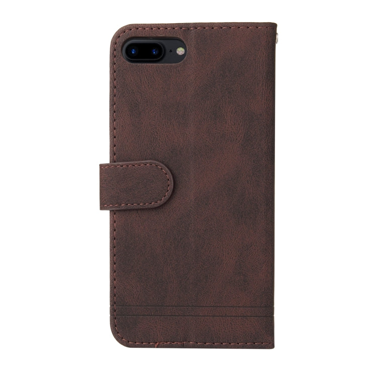 For iPhone SE 2022 / SE 2020 / 8 / 7 Skin Feel Life Tree Metal Button Horizontal Flip Leather Case with Holder & Card Slot & Wallet & Photo Frame & Strap