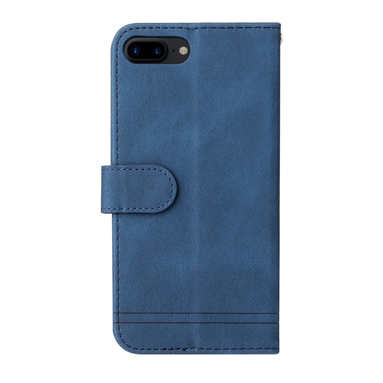 For iPhone SE 2022 / SE 2020 / 8 / 7 Skin Feel Life Tree Metal Button Horizontal Flip Leather Case with Holder & Card Slot & Wallet & Photo Frame & Strap