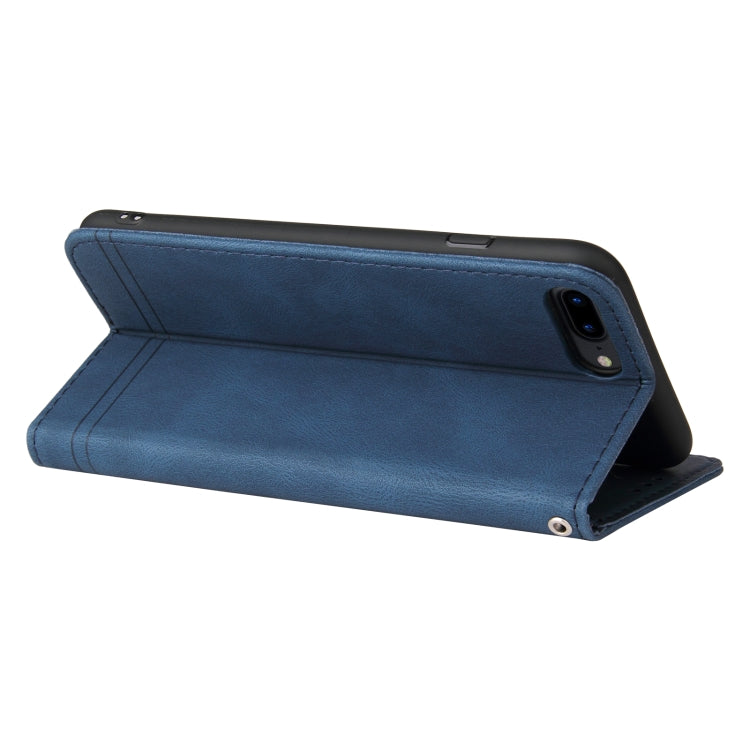 For iPhone SE 2022 / SE 2020 / 8 / 7 Skin Feel Life Tree Metal Button Horizontal Flip Leather Case with Holder & Card Slot & Wallet & Photo Frame & Strap