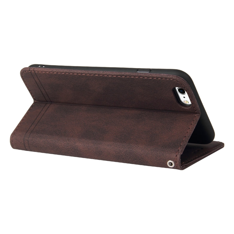 Skin Feel Life Tree Metal Button Horizontal Flip Leather Case with Holder & Card Slot & Wallet & Photo Frame & Strap For iPhone 6 Plus / 6s Plus