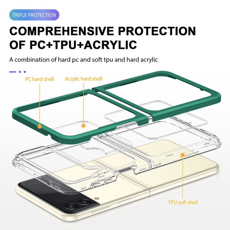 For Samsung Galaxy Z Flip3 5G Bright Series Clear Acrylic + PC+TPU Shockproof Case