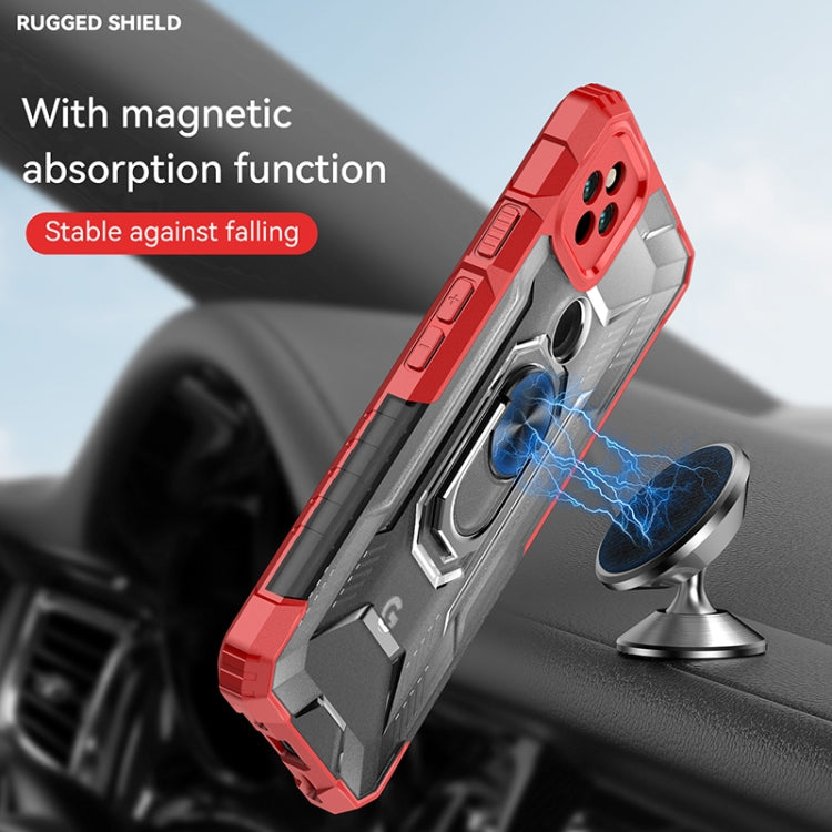 For Google Pixel 5a 5G PC + TPU Shockproof Protective Case with Metal Ring Holder