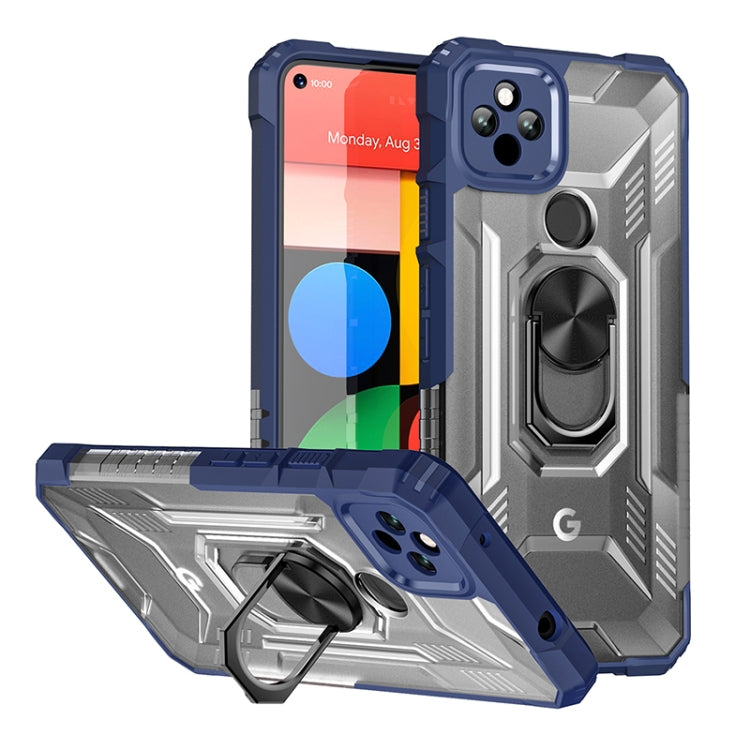 For Google Pixel 5a 5G PC + TPU Shockproof Protective Case with Metal Ring Holder
