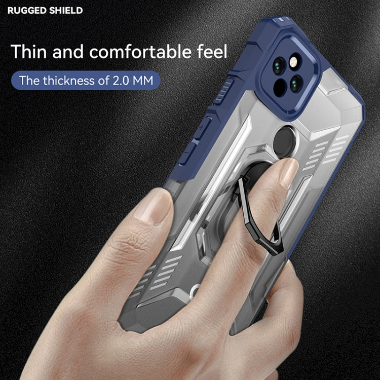 For Google Pixel 5a 5G PC + TPU Shockproof Protective Case with Metal Ring Holder
