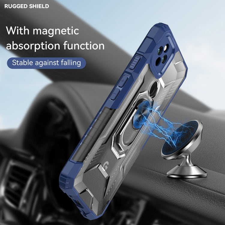 For Google Pixel 5a 5G PC + TPU Shockproof Protective Case with Metal Ring Holder