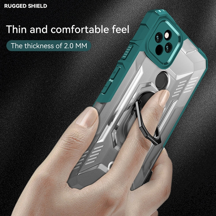 For Google Pixel 5a 5G PC + TPU Shockproof Protective Case with Metal Ring Holder
