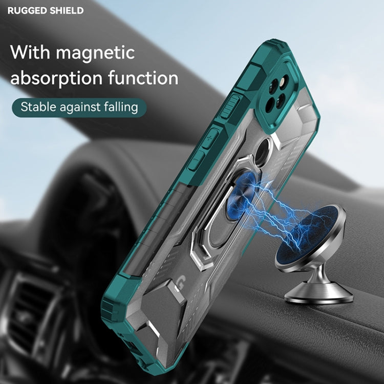 For Google Pixel 5a 5G PC + TPU Shockproof Protective Case with Metal Ring Holder