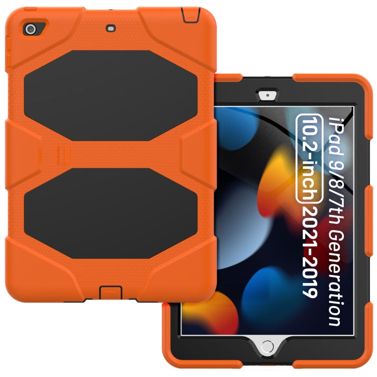 For iPad 10.2 2021 / 2020 / 2019 Shockproof Colorful Silicone + PC Protective Case with Holder & Pen Slot
