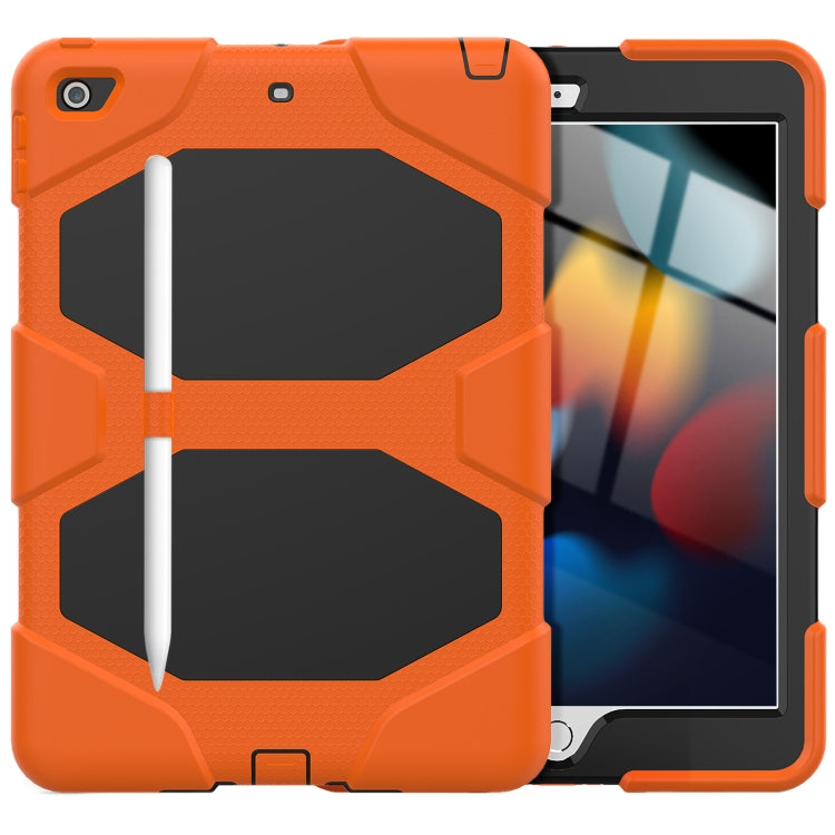 For iPad 10.2 2021 / 2020 / 2019 Shockproof Colorful Silicone + PC Protective Case with Holder & Pen Slot