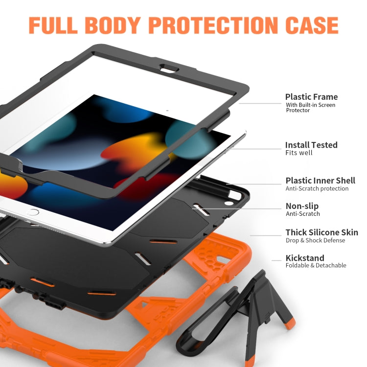 For iPad 10.2 2021 / 2020 / 2019 Shockproof Colorful Silicone + PC Protective Case with Holder & Pen Slot