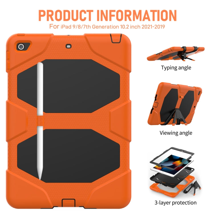 For iPad 10.2 2021 / 2020 / 2019 Shockproof Colorful Silicone + PC Protective Case with Holder & Pen Slot