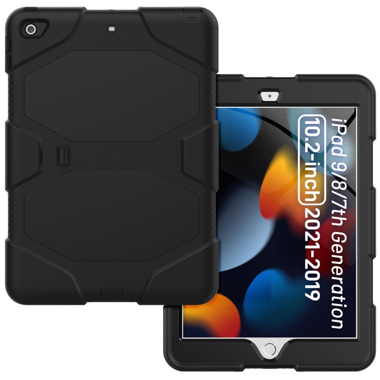 For iPad 10.2 2021 / 2020 / 2019 Shockproof Colorful Silicone + PC Protective Case with Holder & Pen Slot
