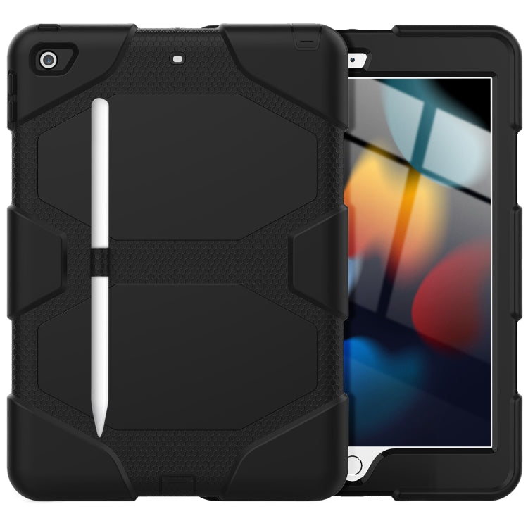 For iPad 10.2 2021 / 2020 / 2019 Shockproof Colorful Silicone + PC Protective Case with Holder & Pen Slot