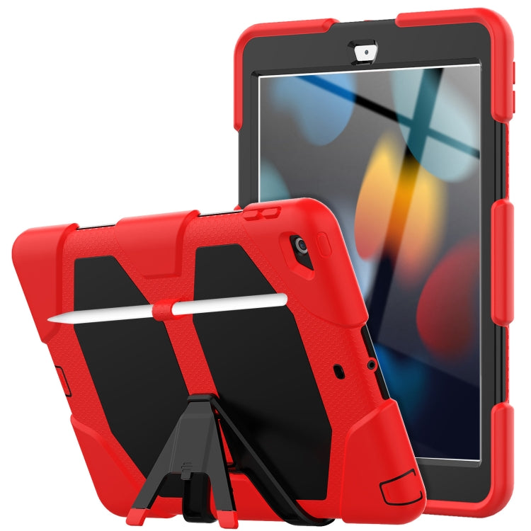For iPad 10.2 2021 / 2020 / 2019 Shockproof Colorful Silicone + PC Protective Case with Holder & Pen Slot