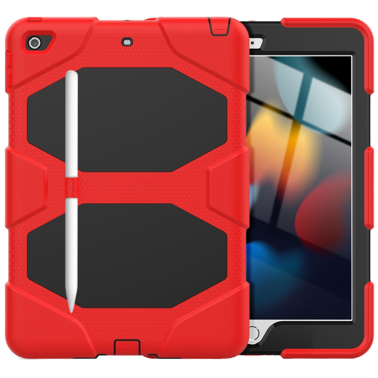 For iPad 10.2 2021 / 2020 / 2019 Shockproof Colorful Silicone + PC Protective Case with Holder & Pen Slot