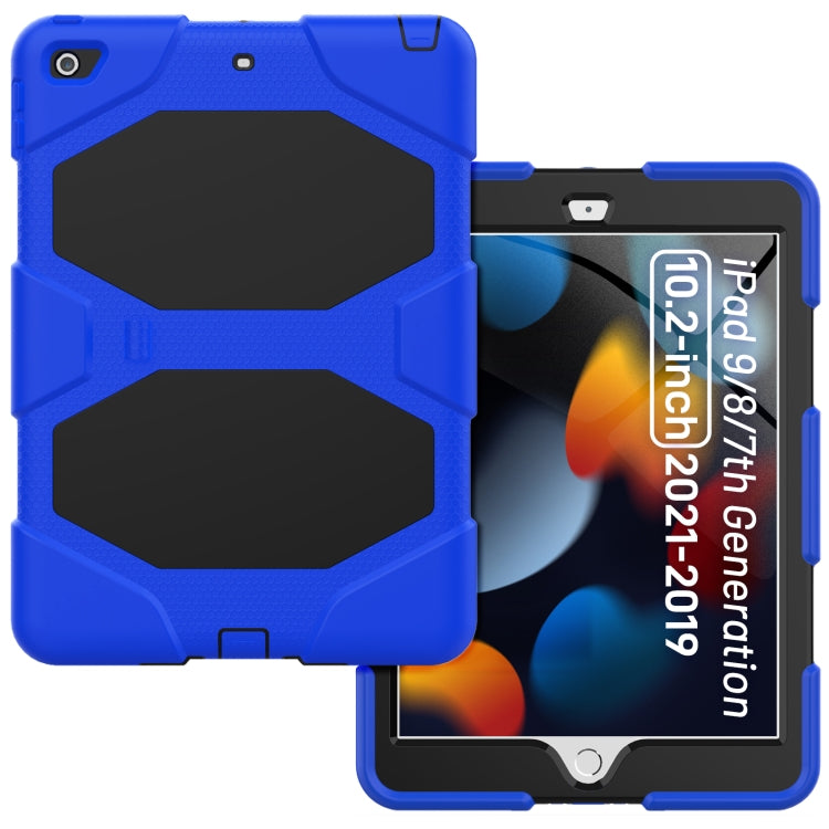 For iPad 10.2 2021 / 2020 / 2019 Shockproof Colorful Silicone + PC Protective Case with Holder & Pen Slot