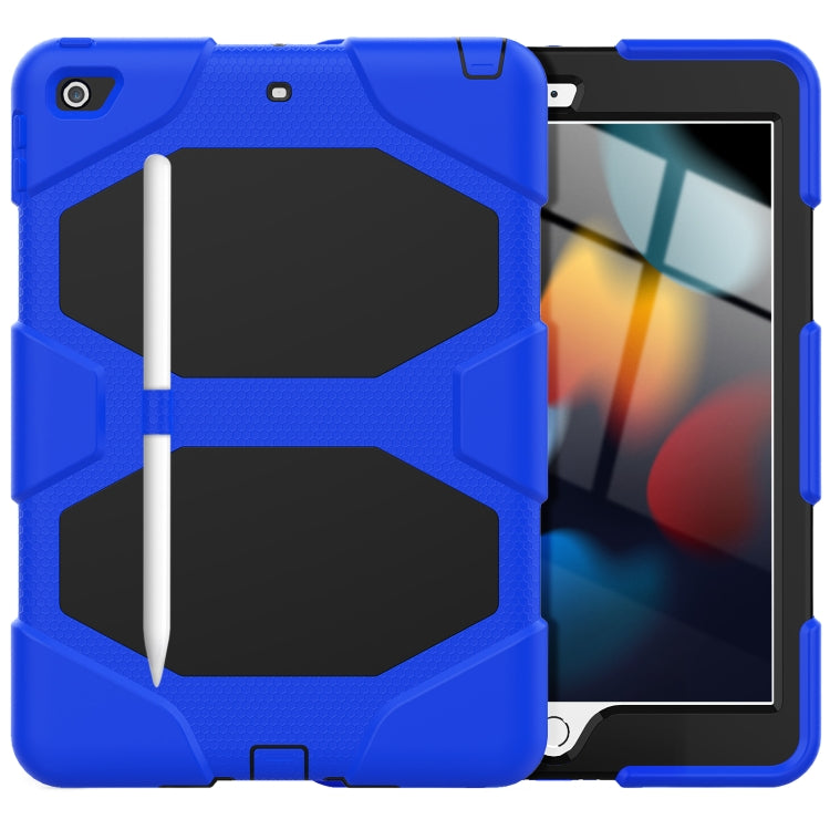 For iPad 10.2 2021 / 2020 / 2019 Shockproof Colorful Silicone + PC Protective Case with Holder & Pen Slot