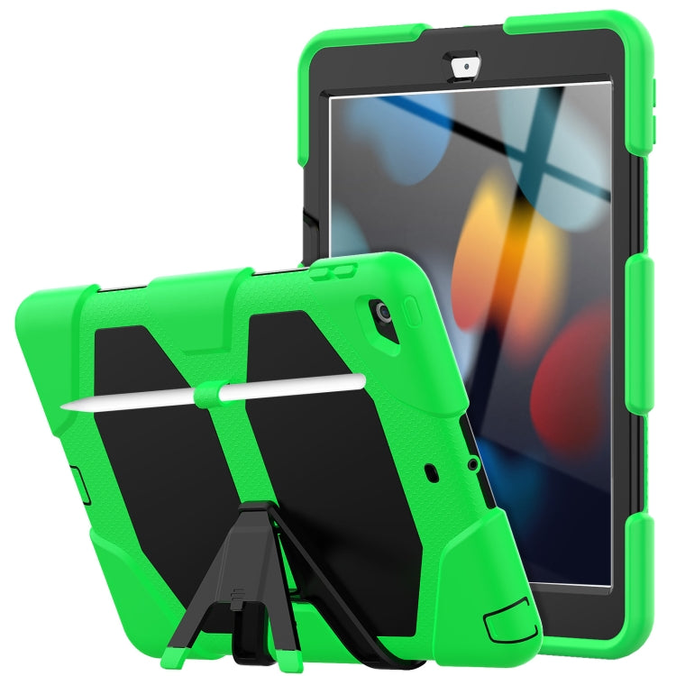 For iPad 10.2 2021 / 2020 / 2019 Shockproof Colorful Silicone + PC Protective Case with Holder & Pen Slot