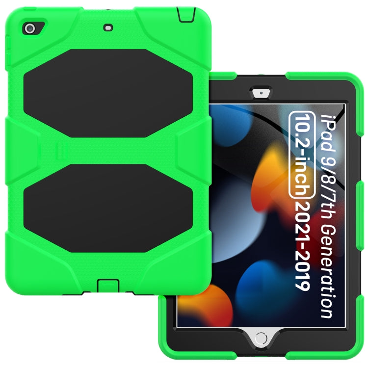 For iPad 10.2 2021 / 2020 / 2019 Shockproof Colorful Silicone + PC Protective Case with Holder & Pen Slot