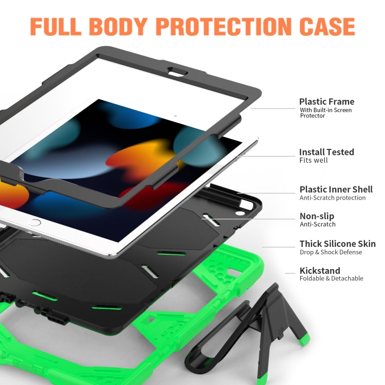 For iPad 10.2 2021 / 2020 / 2019 Shockproof Colorful Silicone + PC Protective Case with Holder & Pen Slot
