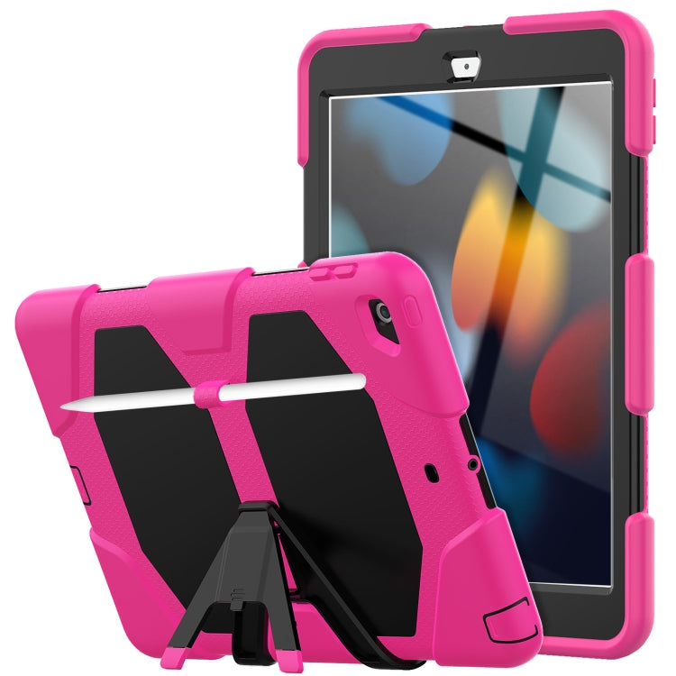 For iPad 10.2 2021 / 2020 / 2019 Shockproof Colorful Silicone + PC Protective Case with Holder & Pen Slot