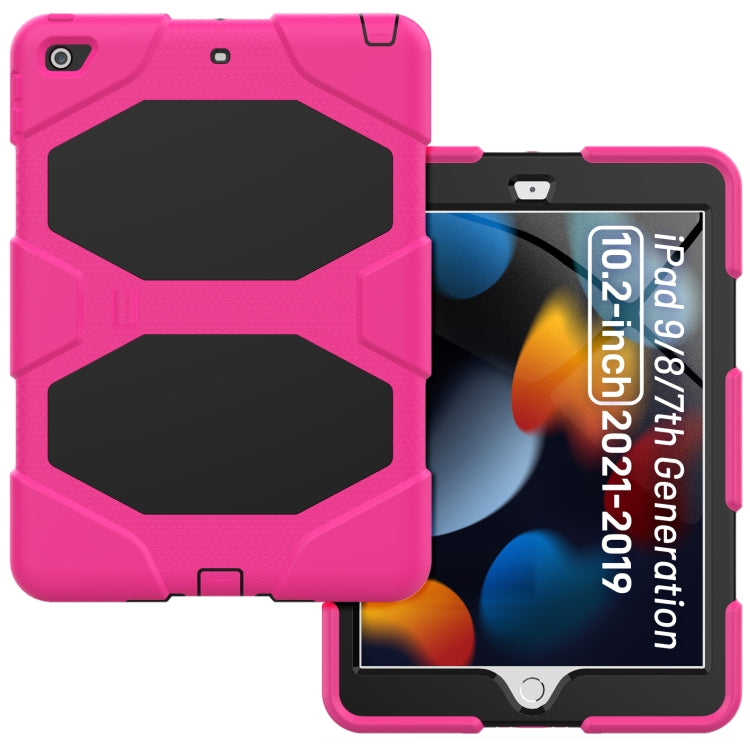 For iPad 10.2 2021 / 2020 / 2019 Shockproof Colorful Silicone + PC Protective Case with Holder & Pen Slot