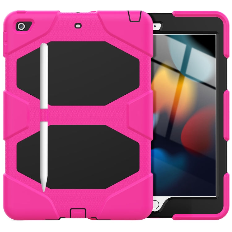 For iPad 10.2 2021 / 2020 / 2019 Shockproof Colorful Silicone + PC Protective Case with Holder & Pen Slot