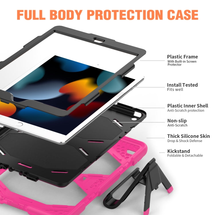 For iPad 10.2 2021 / 2020 / 2019 Shockproof Colorful Silicone + PC Protective Case with Holder & Pen Slot