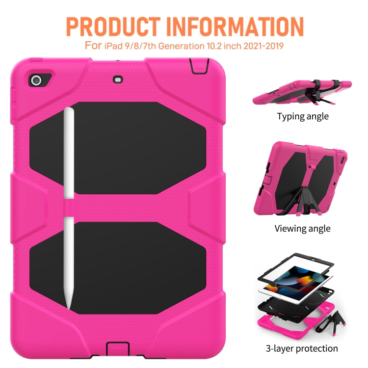 For iPad 10.2 2021 / 2020 / 2019 Shockproof Colorful Silicone + PC Protective Case with Holder & Pen Slot