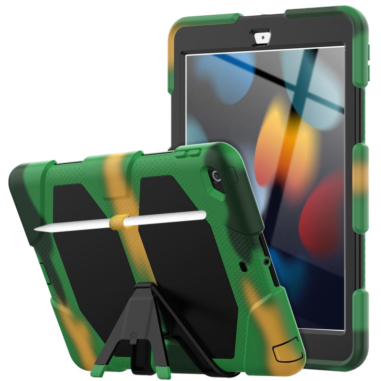 For iPad 10.2 2021 / 2020 / 2019 Shockproof Colorful Silicone + PC Protective Case with Holder & Pen Slot