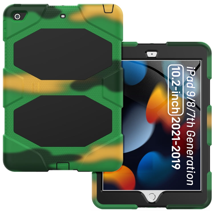 For iPad 10.2 2021 / 2020 / 2019 Shockproof Colorful Silicone + PC Protective Case with Holder & Pen Slot