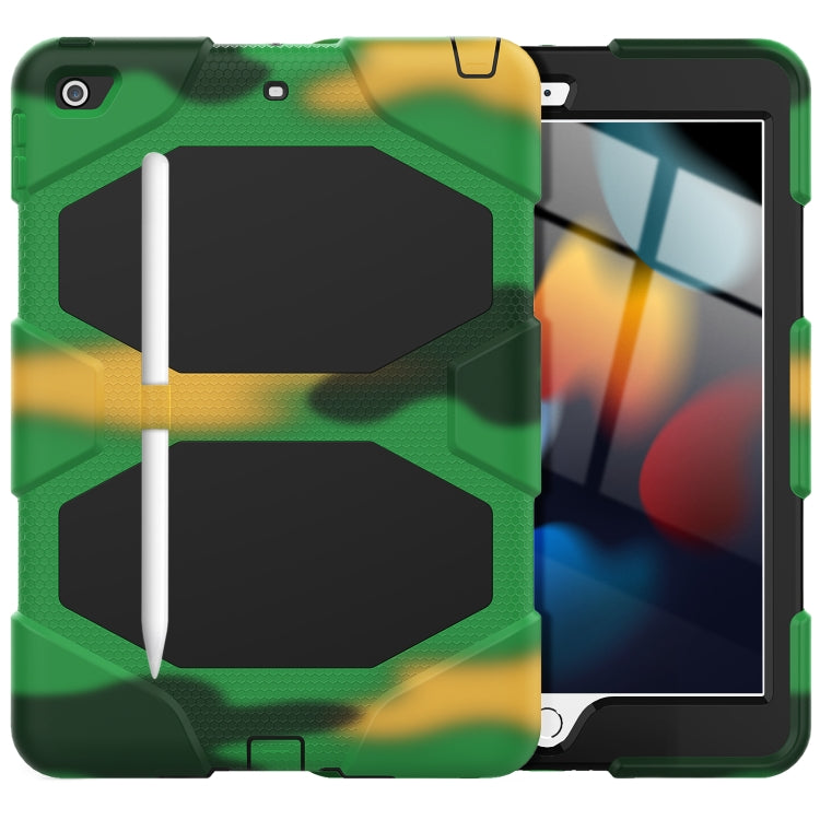 For iPad 10.2 2021 / 2020 / 2019 Shockproof Colorful Silicone + PC Protective Case with Holder & Pen Slot