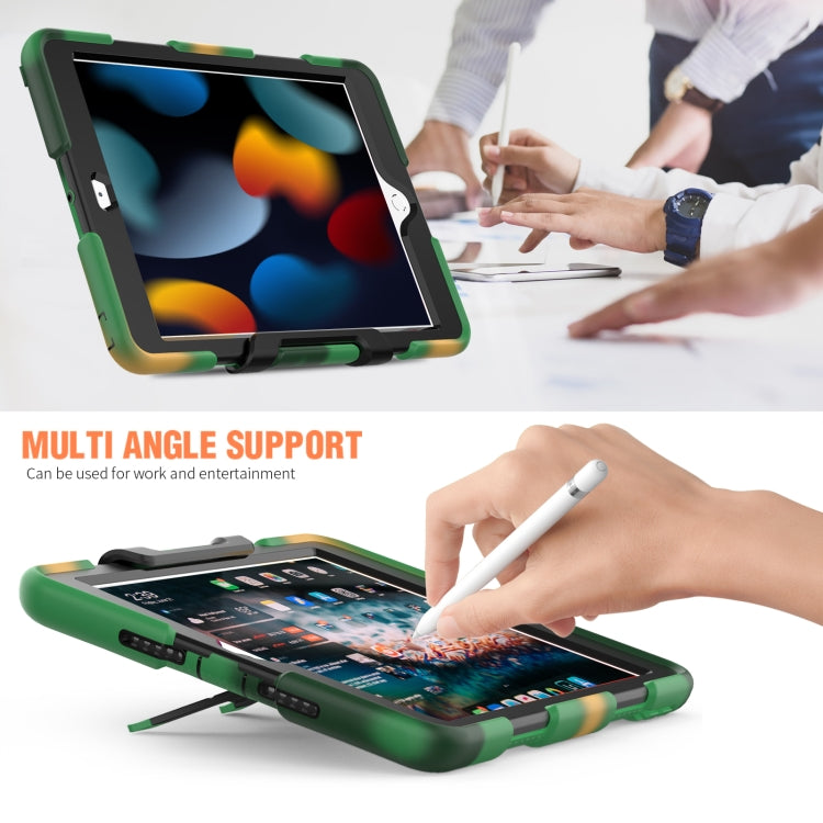 For iPad 10.2 2021 / 2020 / 2019 Shockproof Colorful Silicone + PC Protective Case with Holder & Pen Slot