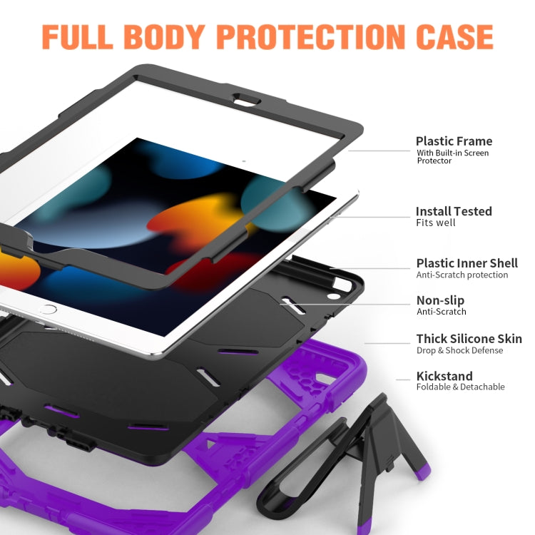 For iPad 10.2 2021 / 2020 / 2019 Shockproof Colorful Silicone + PC Protective Case with Holder & Pen Slot