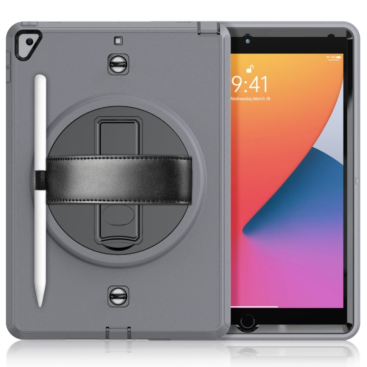 For iPad 10.2 2021 / 2020 / 2019 Shockproof TPU Protective Case with Holder & Pen Slot & Shoulder Strap
