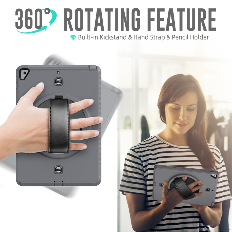 For iPad 10.2 2021 / 2020 / 2019 Shockproof TPU Protective Case with Holder & Pen Slot & Shoulder Strap