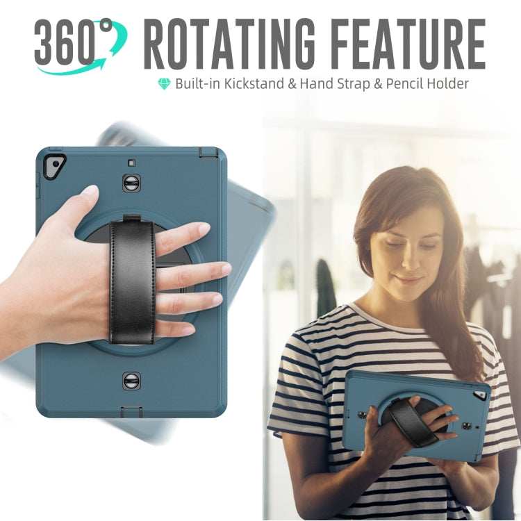 For iPad 10.2 2021 / 2020 / 2019 Shockproof TPU Protective Case with Holder & Pen Slot & Shoulder Strap
