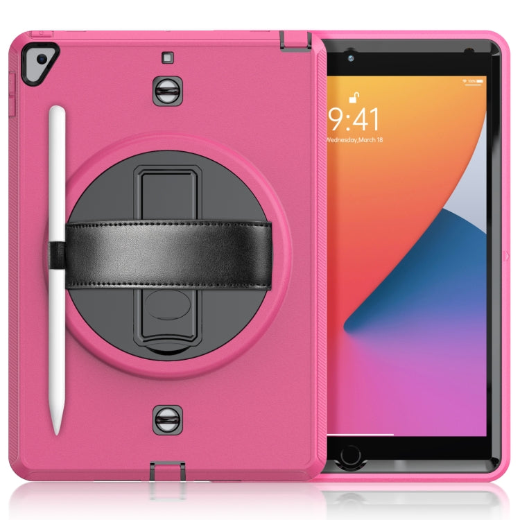 For iPad 10.2 2021 / 2020 / 2019 Shockproof TPU Protective Case with Holder & Pen Slot & Shoulder Strap