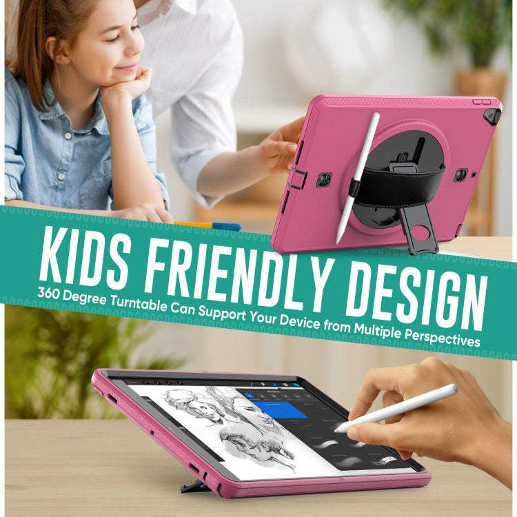 For iPad 10.2 2021 / 2020 / 2019 Shockproof TPU Protective Case with Holder & Pen Slot & Shoulder Strap